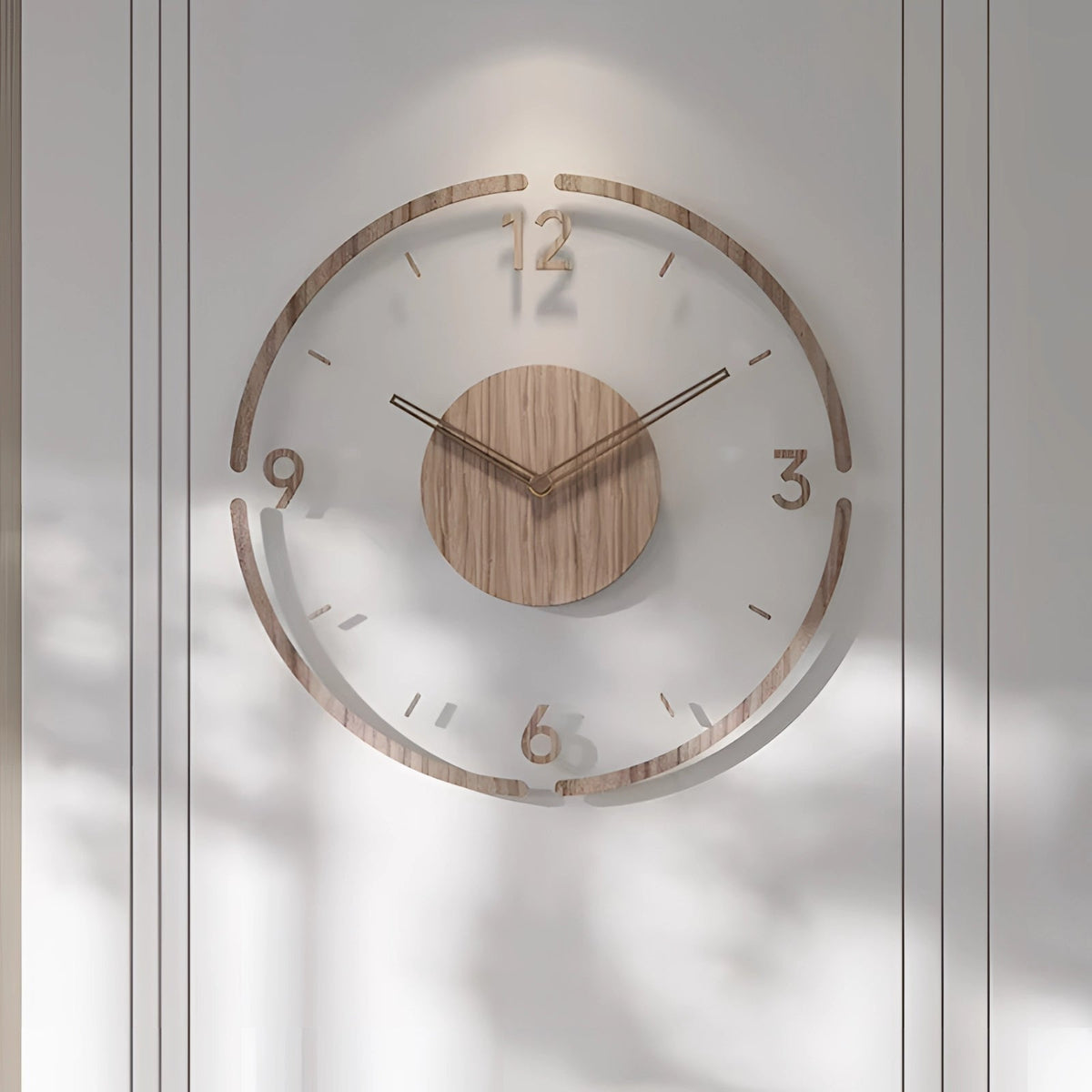 Elegant 40cm Wooden Wall Clock | Silent Quartz Functionality