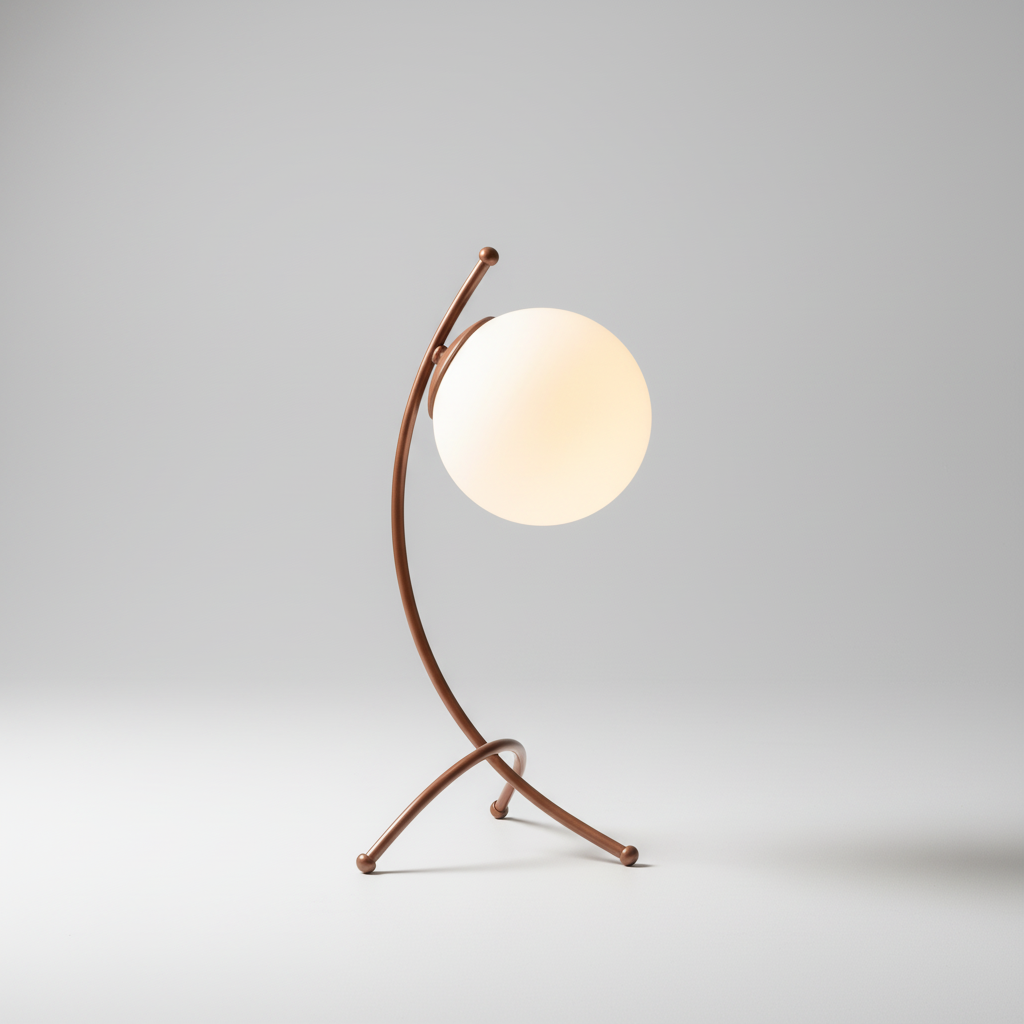 Sphere-Shaped Minimalist Lamp with Metal Base
