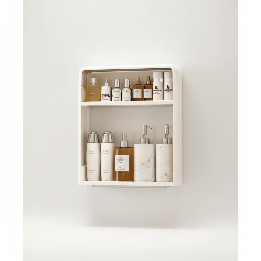 Plastic Bathroom Shelf - Minimalist Design for Space Saving