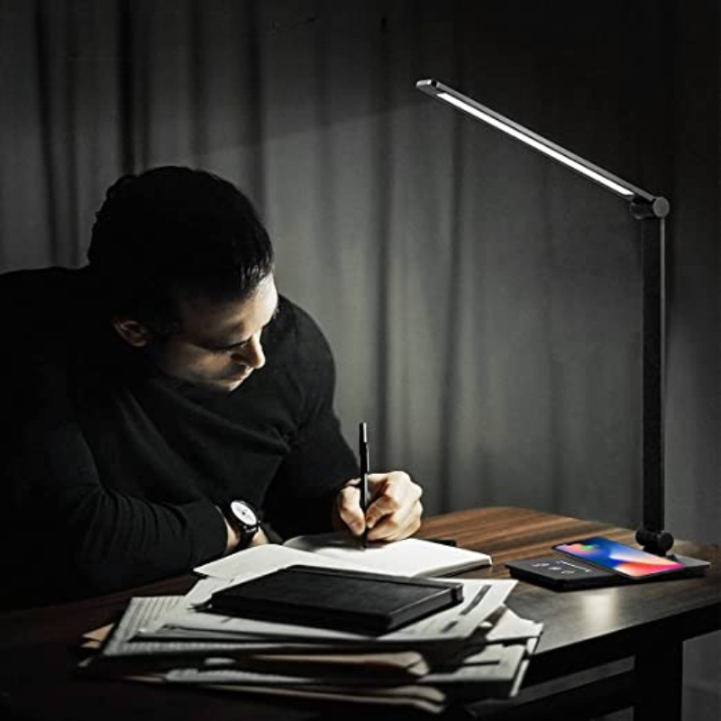 SmartCharge LED Desk Lamp with Touch Control and 5 Brightness Levels