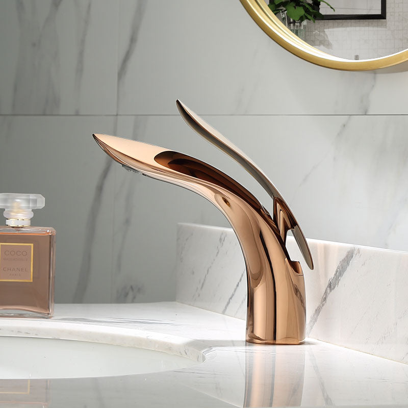 Sleek Brass Bathroom Tap | Chic Handle for Stylish Spaces