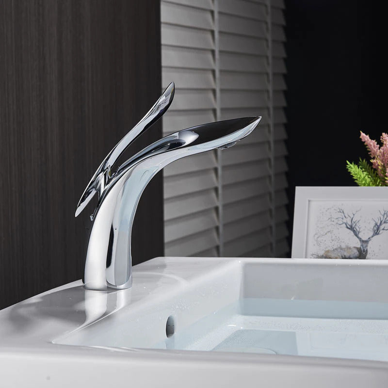 Sleek Brass Bathroom Tap | Chic Handle for Stylish Spaces