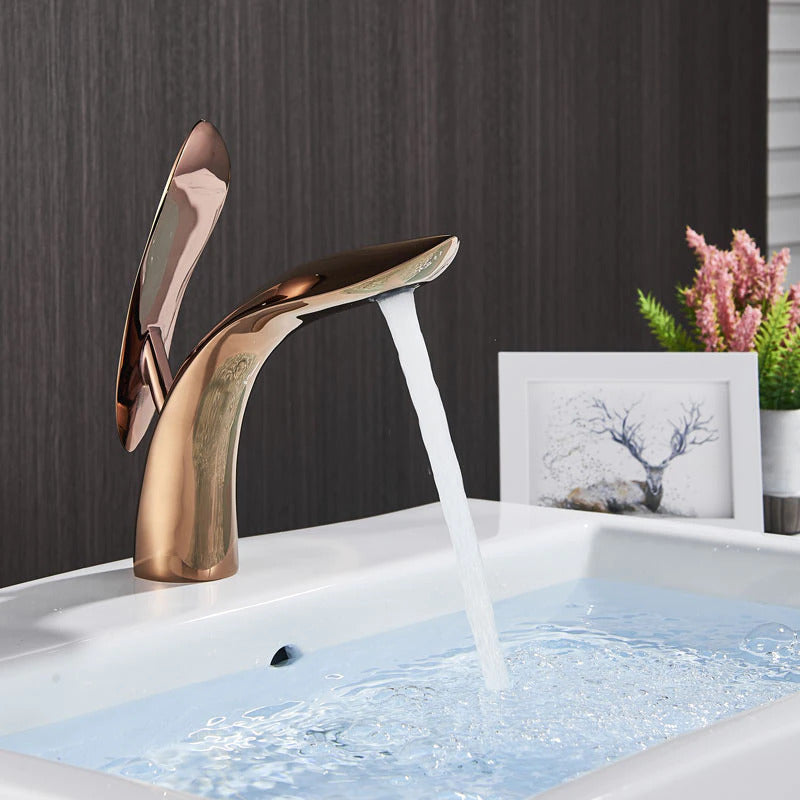 Sleek Brass Bathroom Tap | Chic Handle for Stylish Spaces