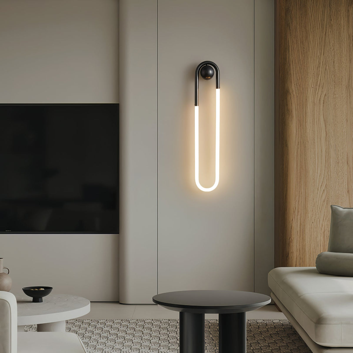 Sleek LED Wall Fixture with Elegant Brass & Black Accents