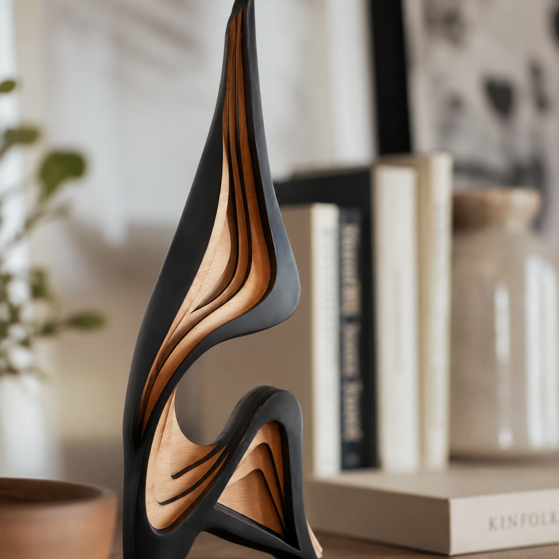 Modern Abstract Wooden Art Piece for Home Decor