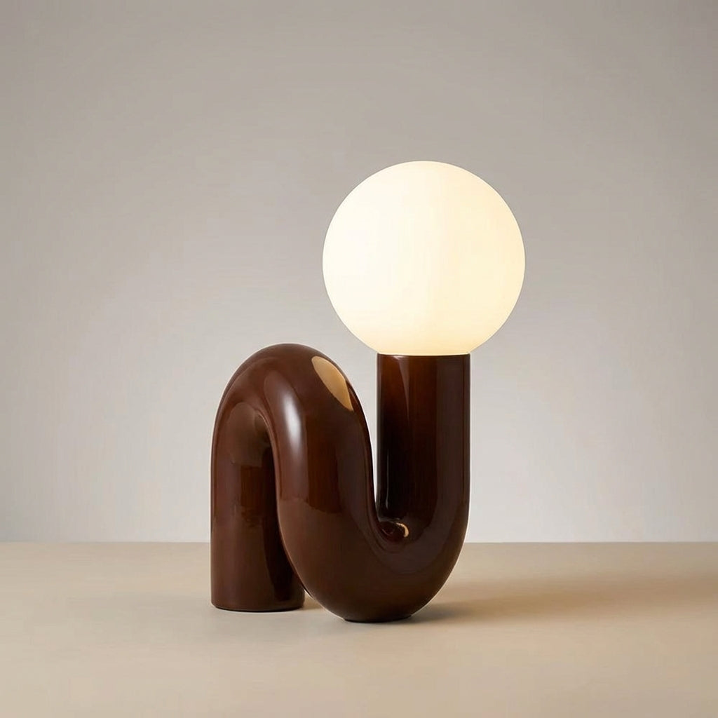 Sculptural Modern Table Lamp with Unique Arc Design