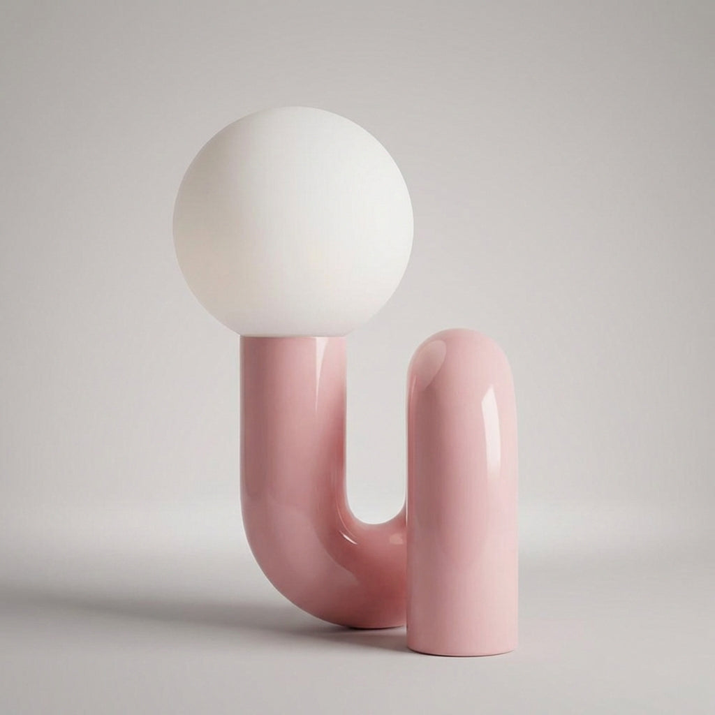 Sculptural Modern Table Lamp with Unique Arc Design