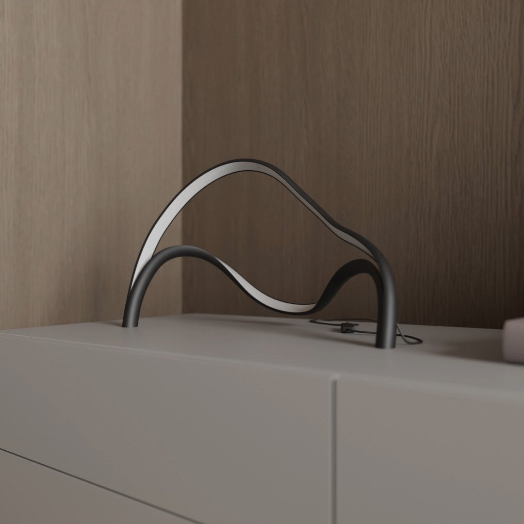 Sculptural Arc Table Lamp - Contemporary Design