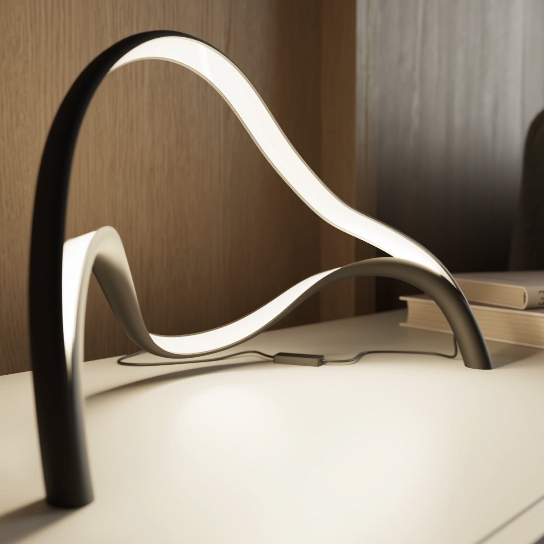Sculptural Arc Table Lamp - Contemporary Design