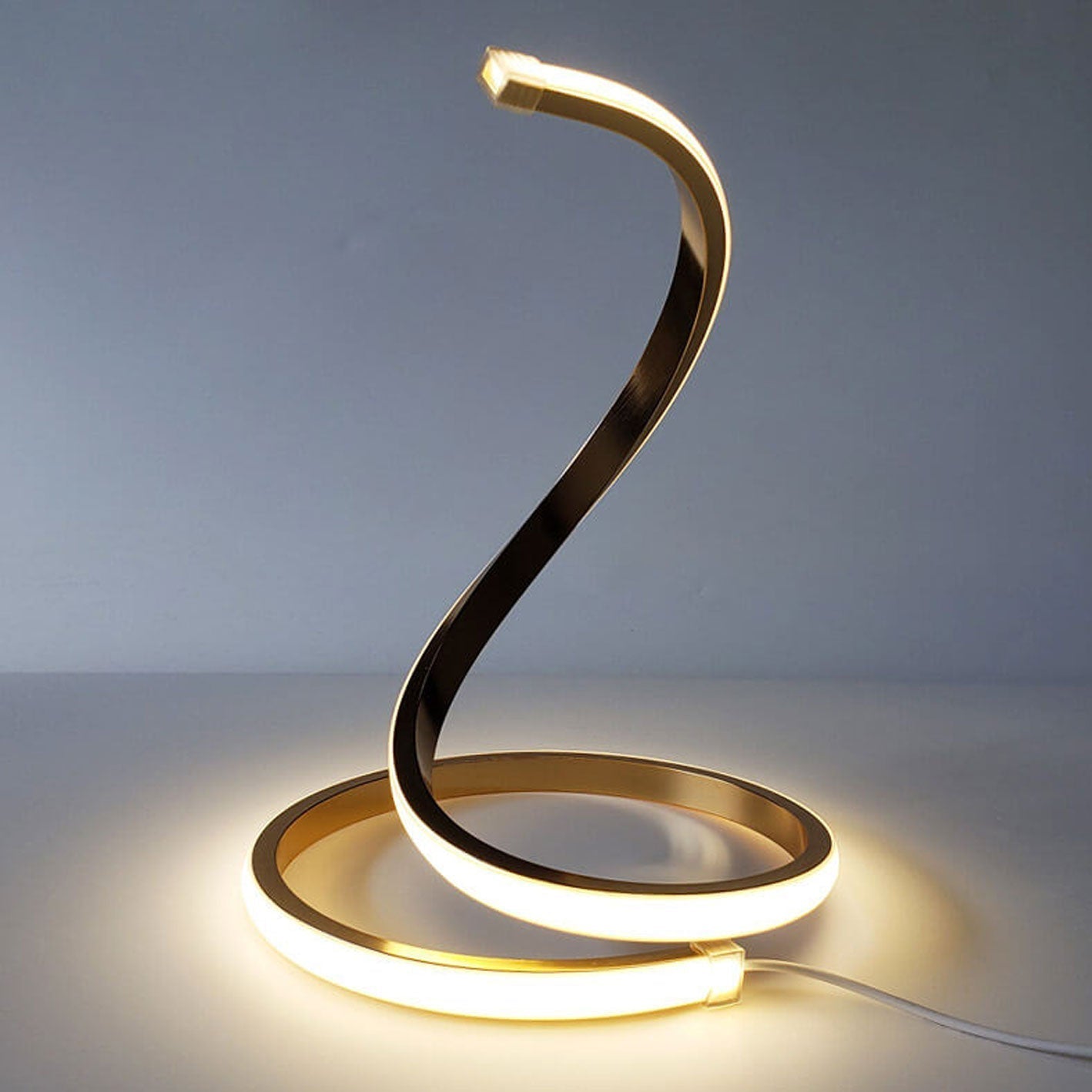 Elegant Curved LED Desk Lamp with Touch Control and Color Options