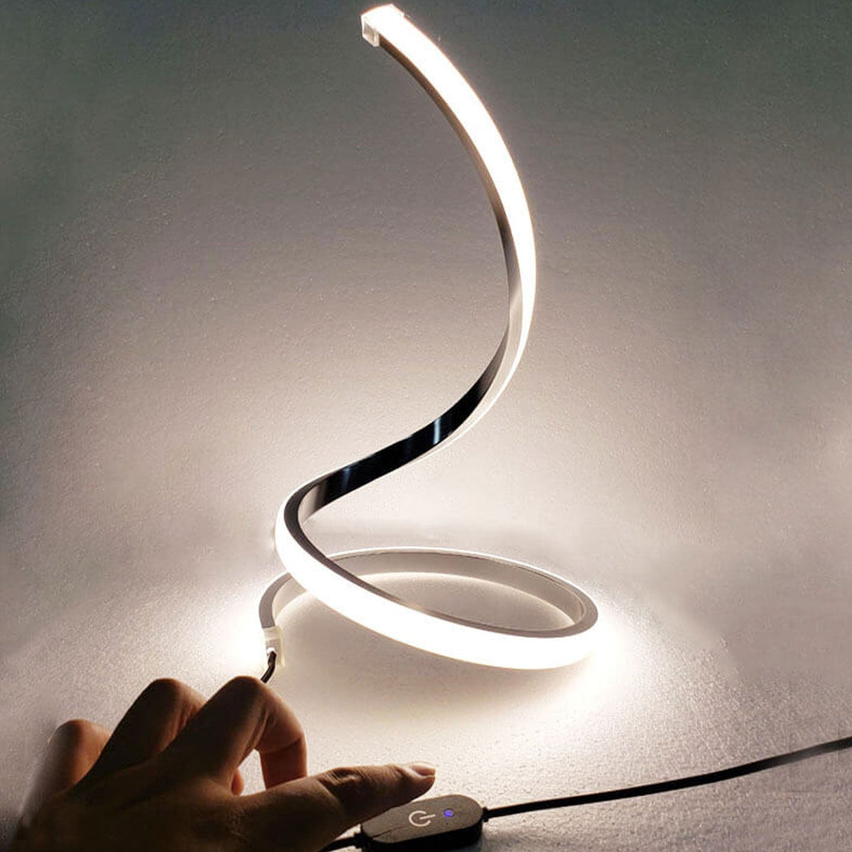 Elegant Curved LED Desk Lamp with Touch Control and Color Options