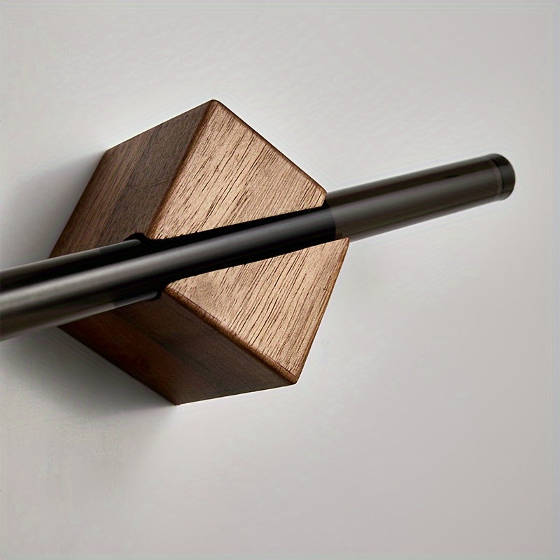 Elegant Wall-Mounted Towel Holder with Stylish Wood Base