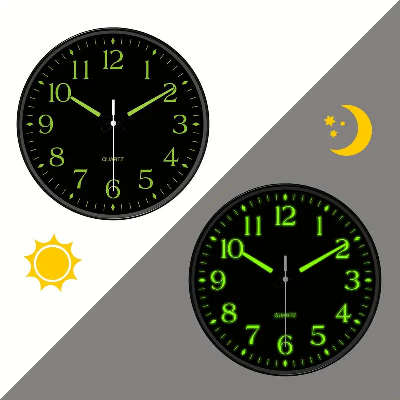 Luminous Silent Wall Clock with Elegant Round Design