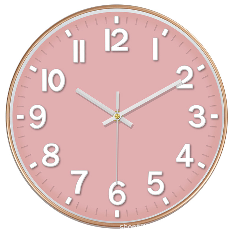 Classic Circular Wall Clock with Bold 3D Numbers