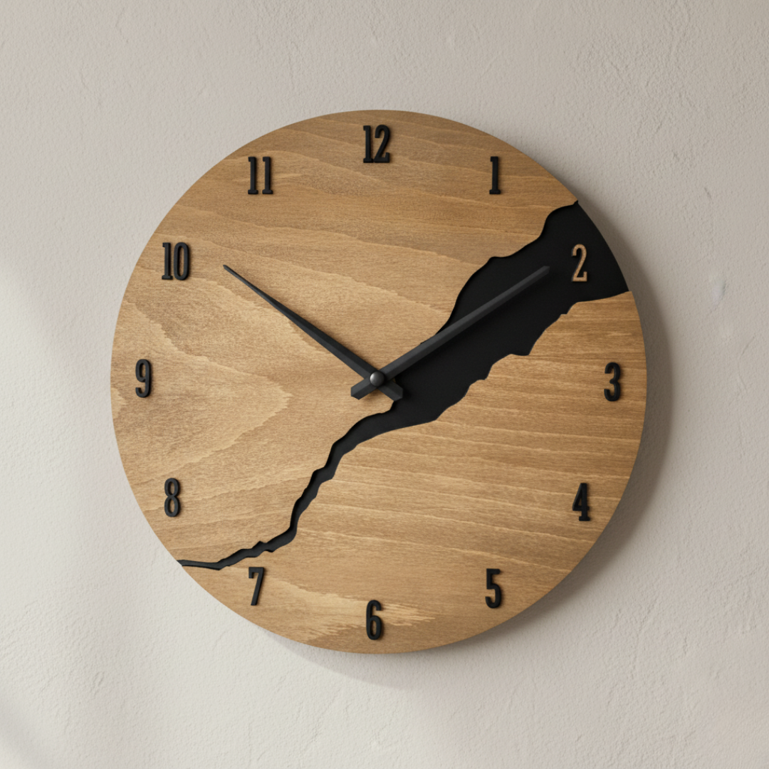 Elegant Wooden Wall Clock with Minimalist Design