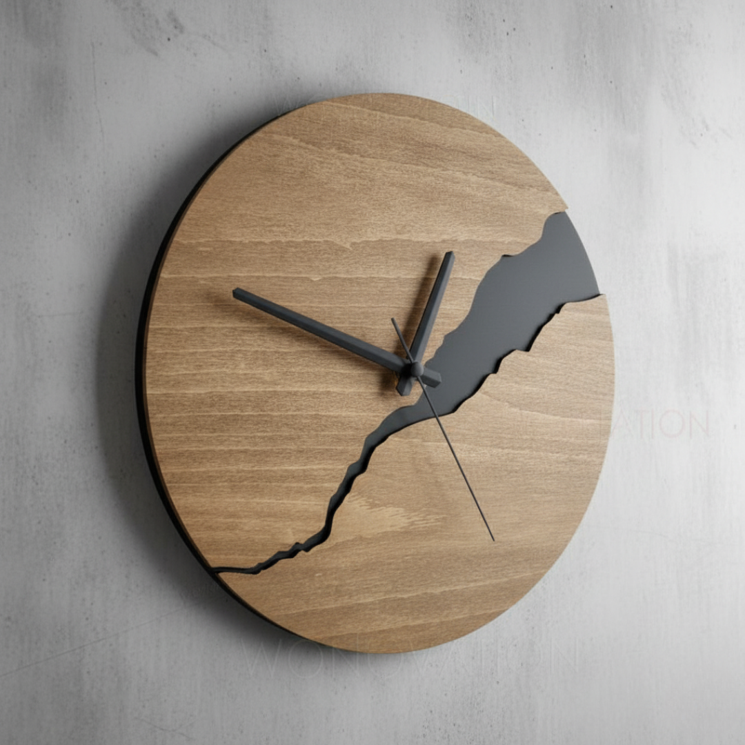 Elegant Wooden Wall Clock with Minimalist Design