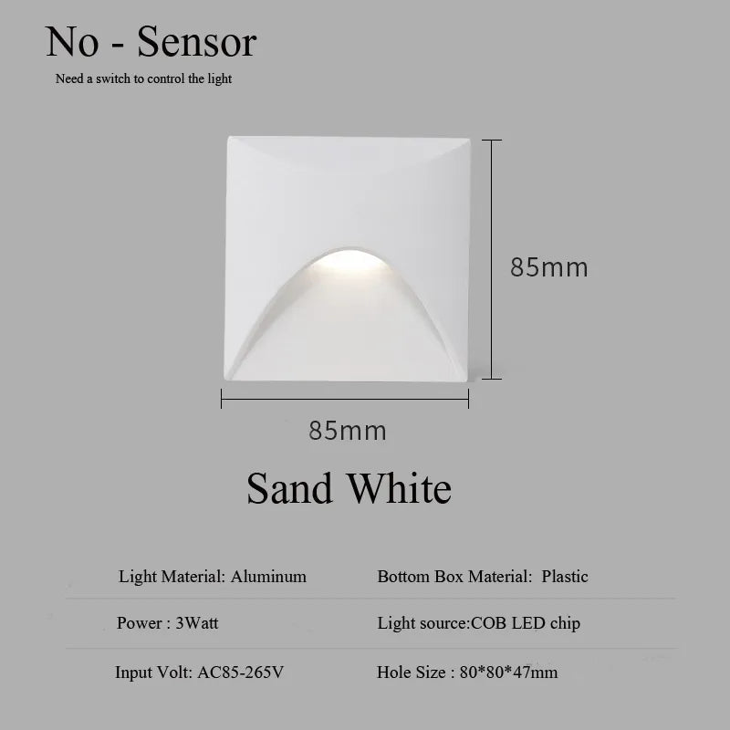 Sleek Outdoor Waterproof LED Recessed Wall Light