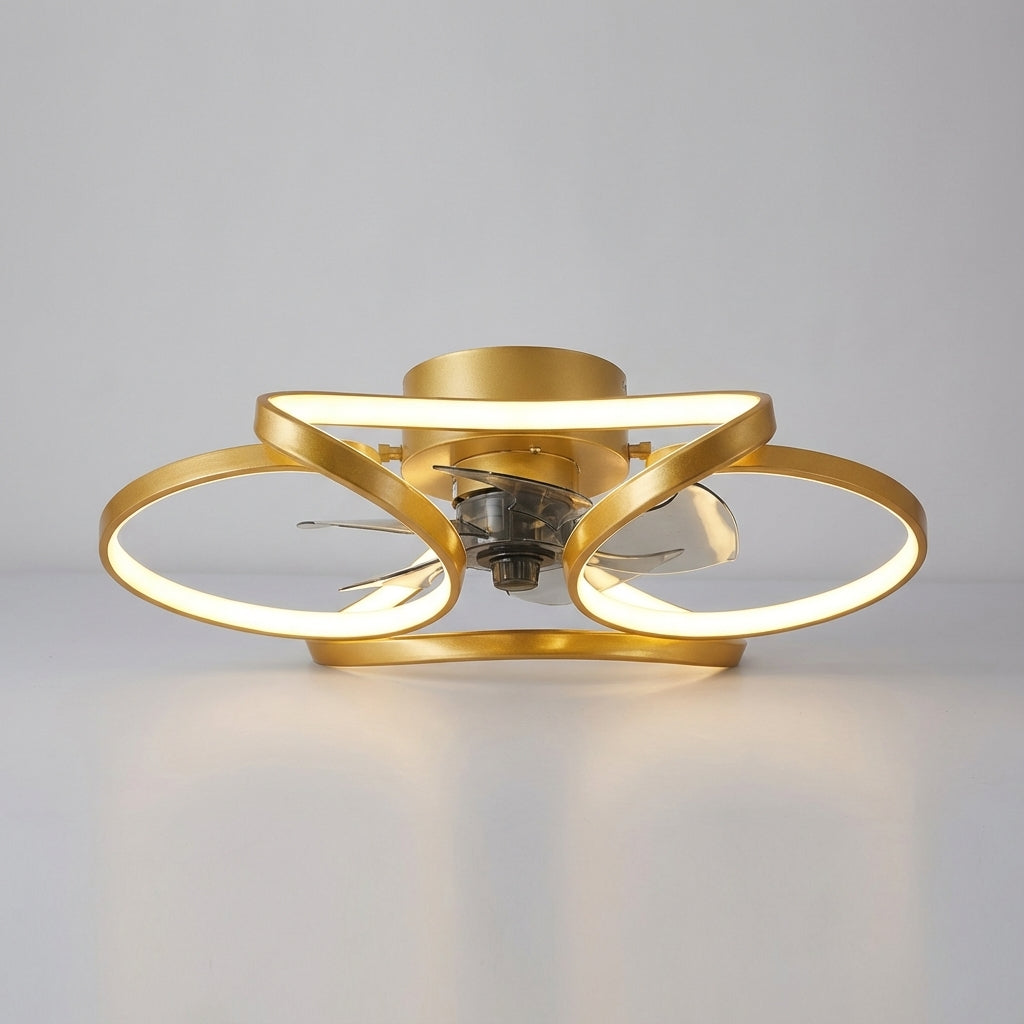 Contemporary Ceiling Fan with Light Fixture - Flush Mount Design