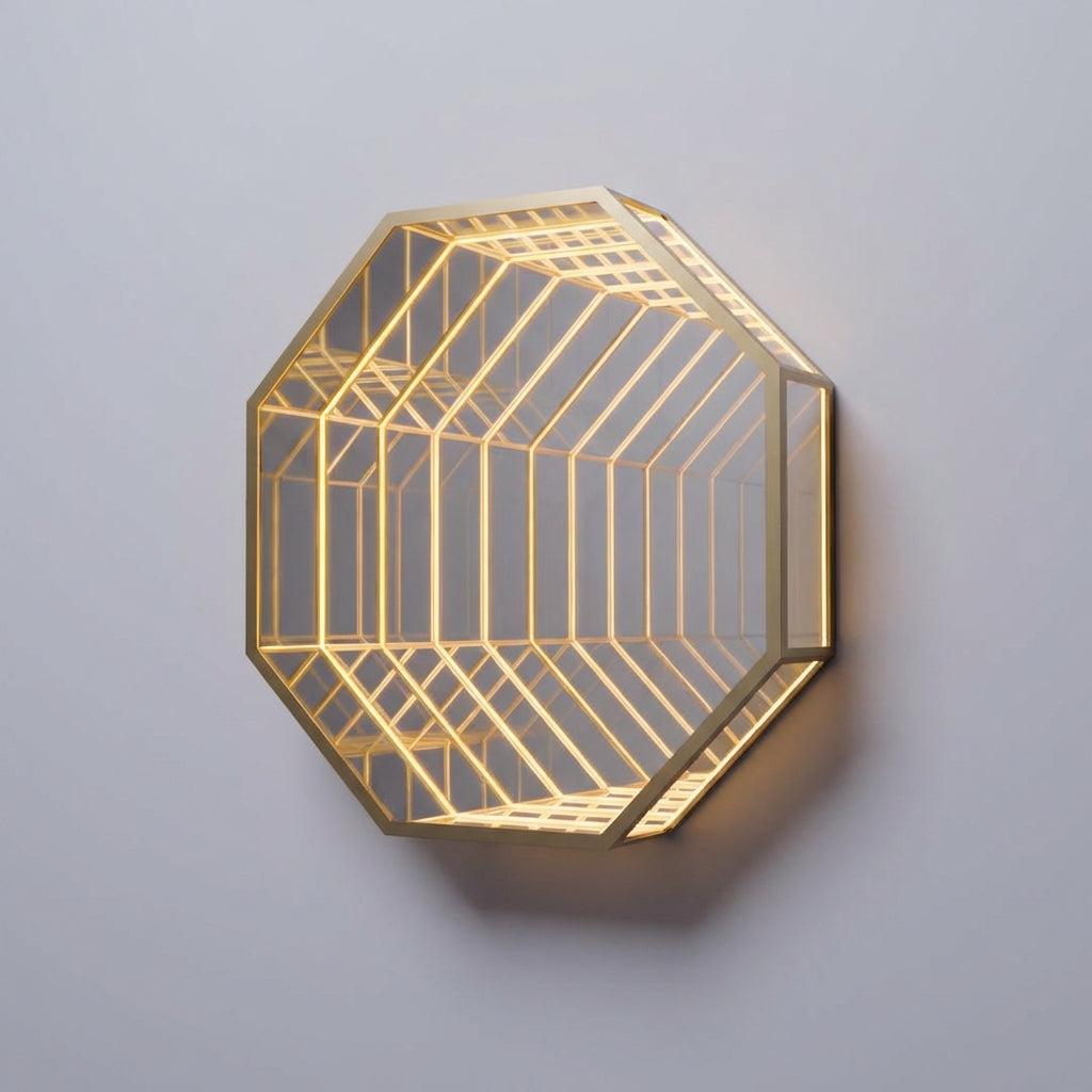 Geometric Hexagon Wall Light Fixture - Contemporary Design