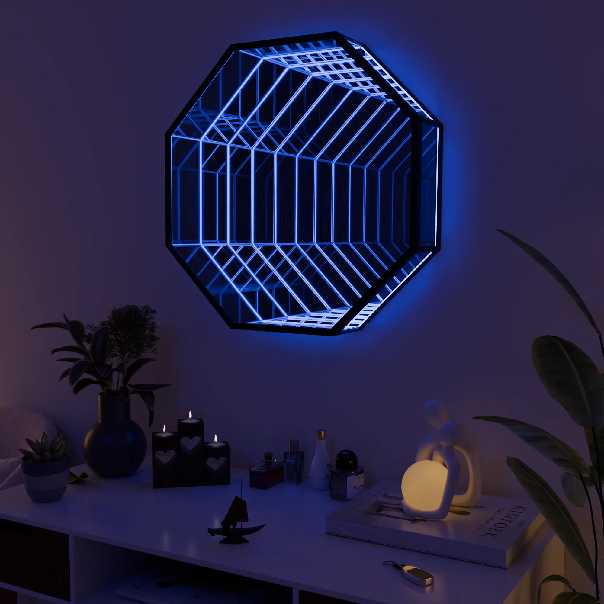 Geometric Hexagon Wall Light Fixture - Contemporary Design