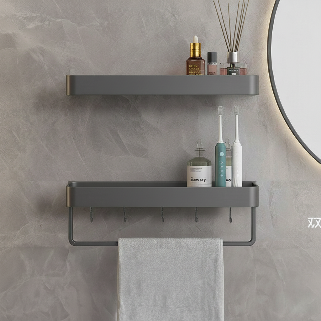Contemporary Gray Matte Shelf Unit - Organixy