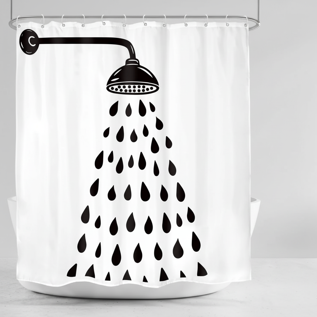 Polyester Shower Curtain for Contemporary Bathroom Decor