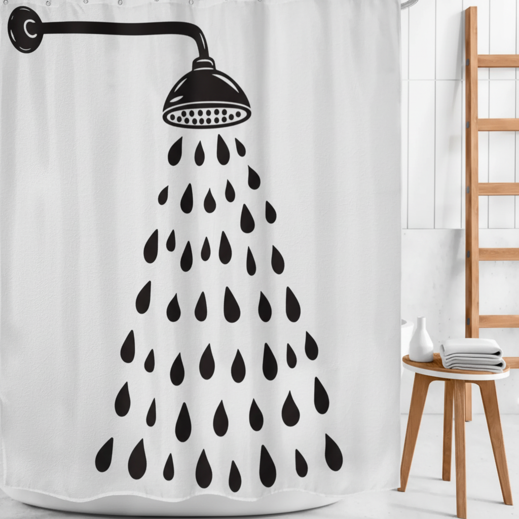 Polyester Shower Curtain for Contemporary Bathroom Decor