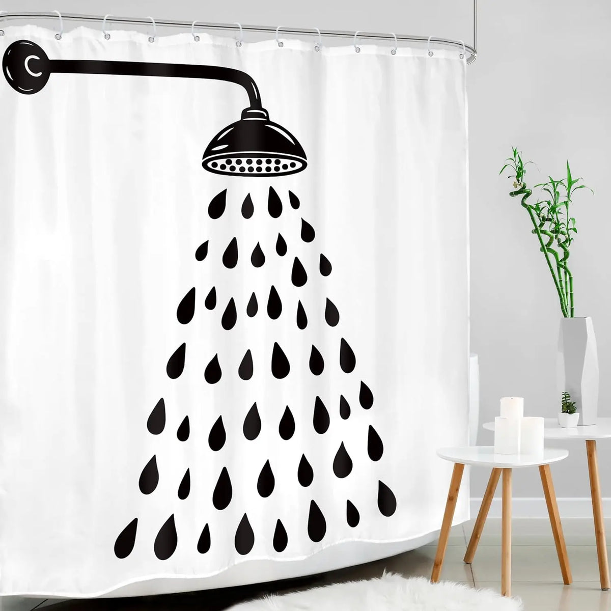 Polyester Shower Curtain for Contemporary Bathroom Decor