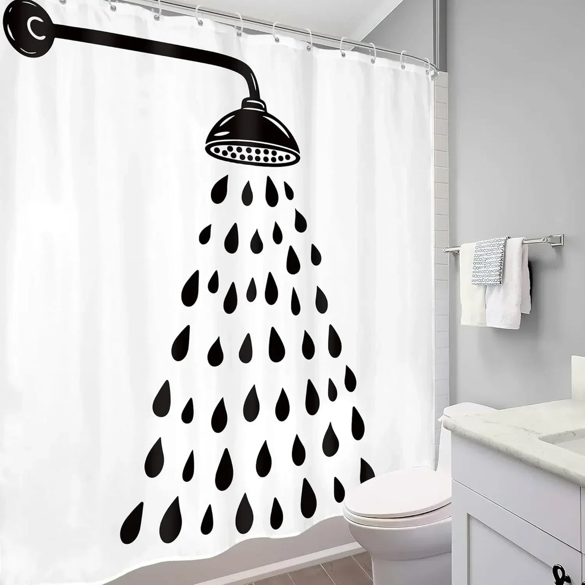 Polyester Shower Curtain for Contemporary Bathroom Decor