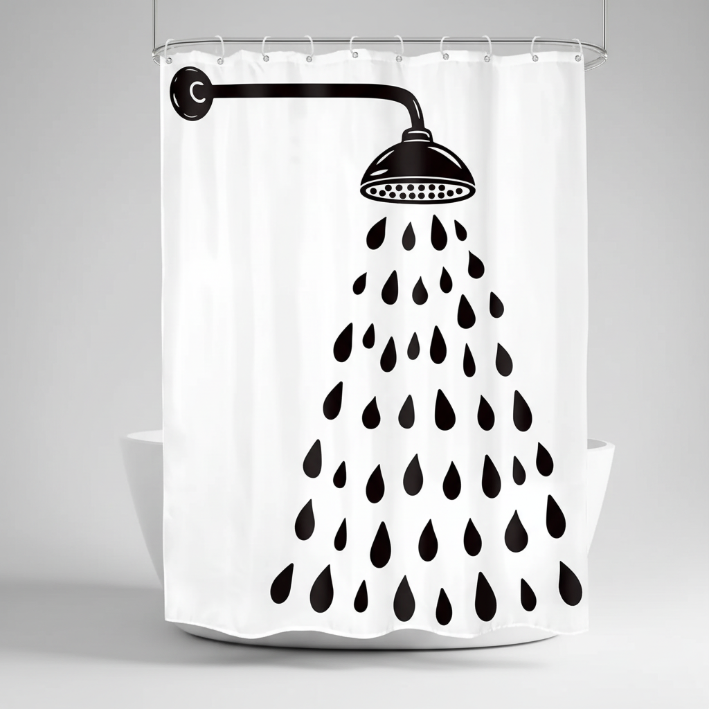 Polyester Shower Curtain for Contemporary Bathroom Decor
