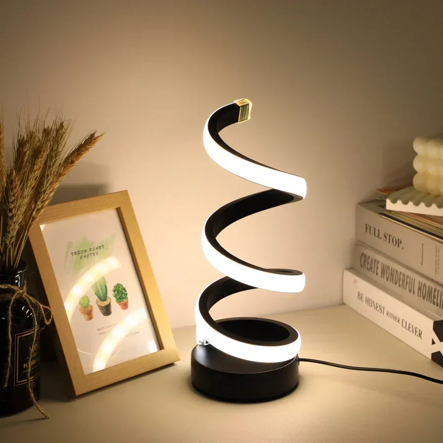 S-Shape Contemporary Desk Light – Spiral Design