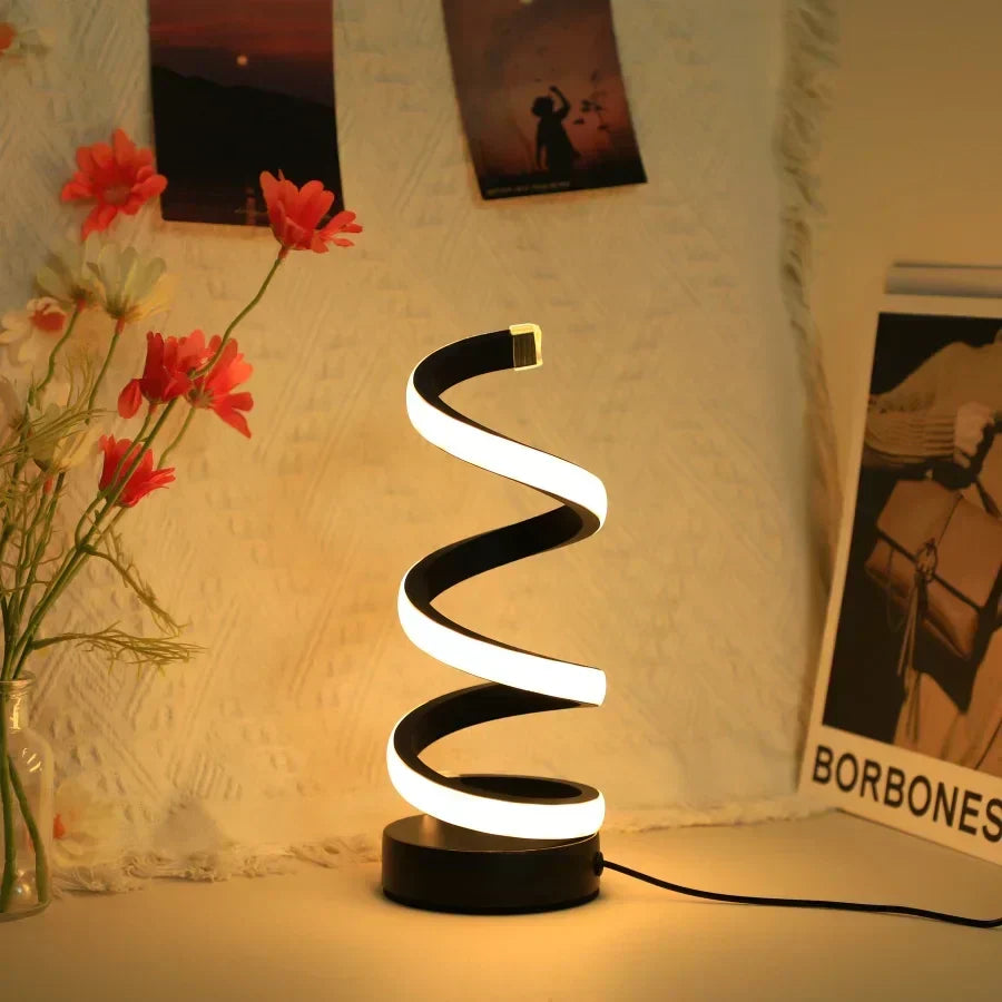 S-Shape Contemporary Desk Light – Spiral Design