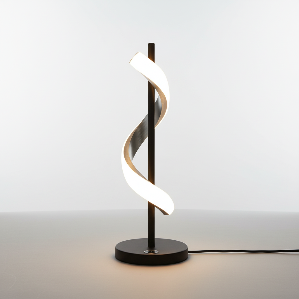 Wave-Designed Modern Table Lamp for Ambient Illumination