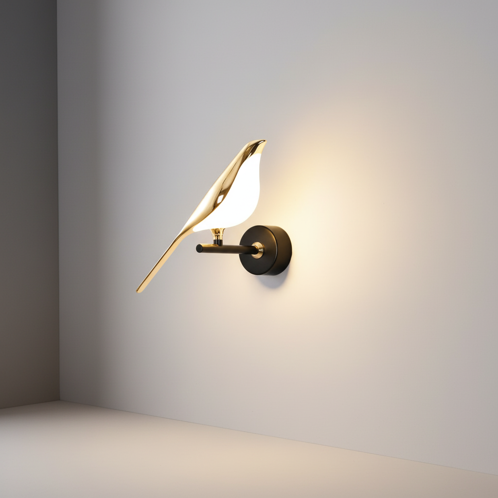 Contemporary Gold Wall Light Fixture