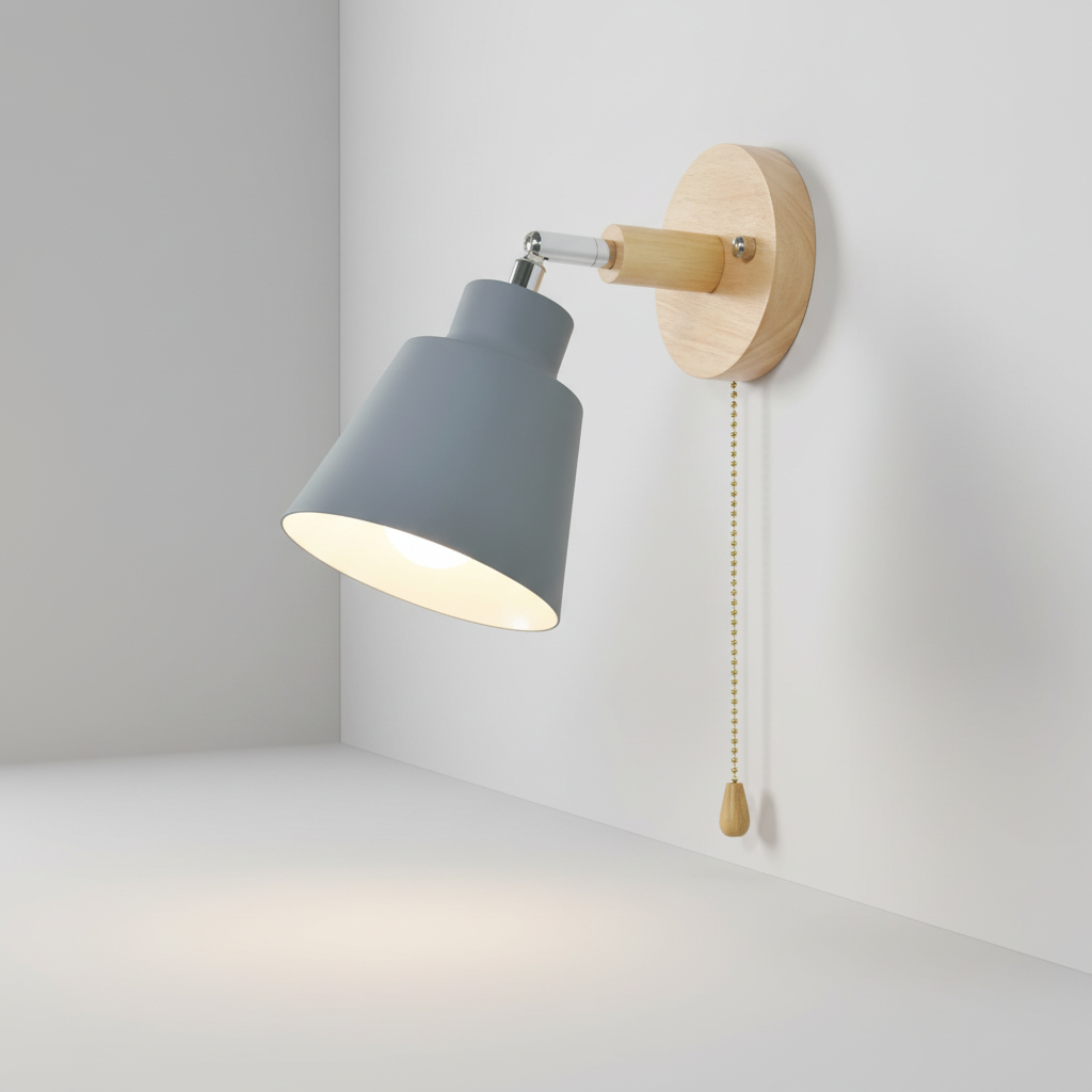 Contemporary Wall Light with Pull Switch