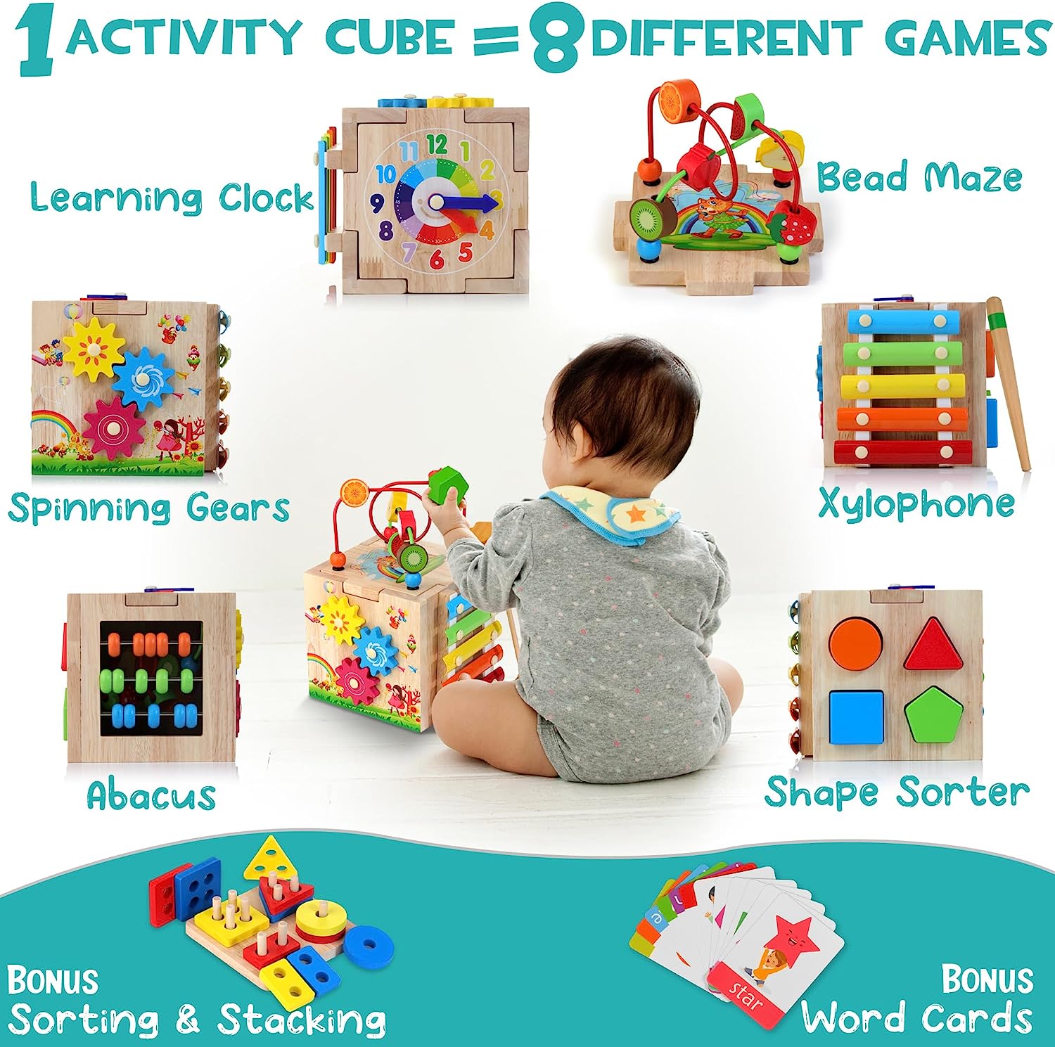 Skill Builder Cube | 8-in-1 Interactive Learning Toy