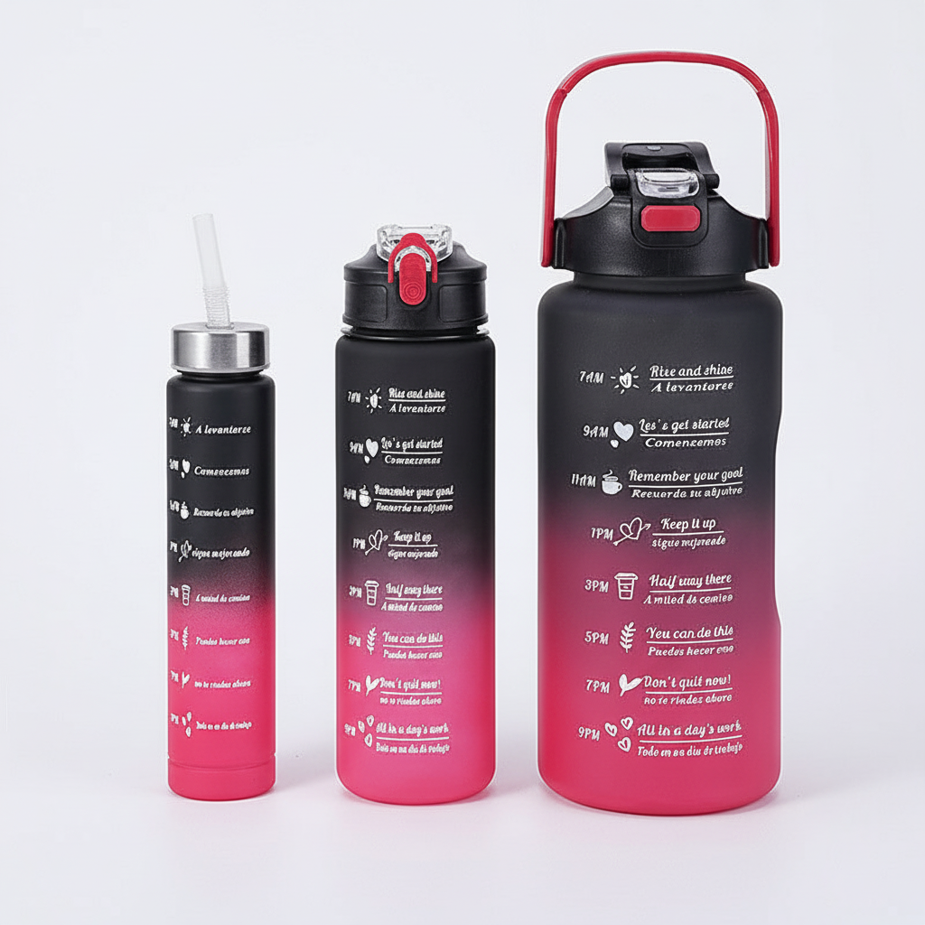 Time-Marked Motivational Water Bottle - Aqua Hydration Tracker