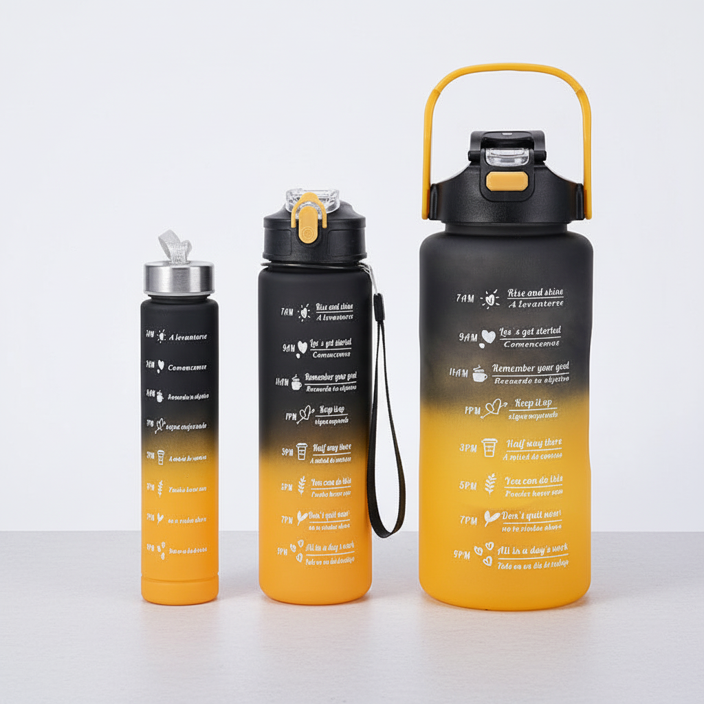 Time-Marked Motivational Water Bottle - Aqua Hydration Tracker