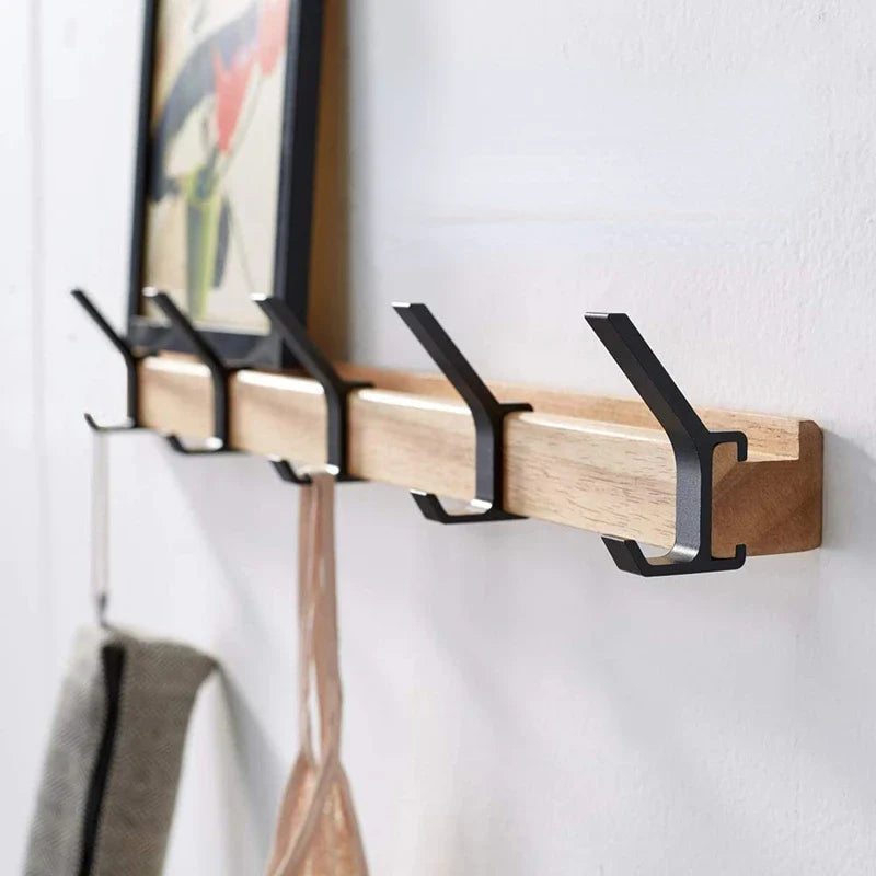 Coat Rack for Wall with Adjustable Hooks