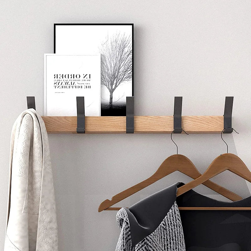Coat Rack for Wall with Adjustable Hooks