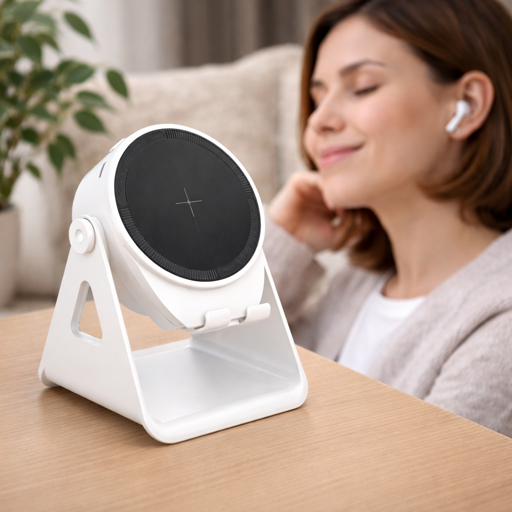 All-in-One Bluetooth Speaker with Wireless Charging & LED Lights