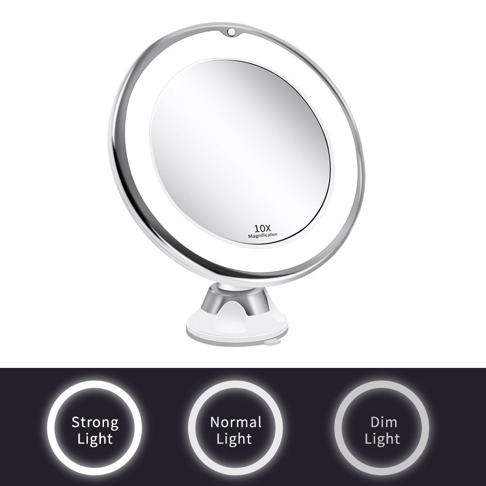 Illuminated Magnifying Beauty Mirror with Suction Mount