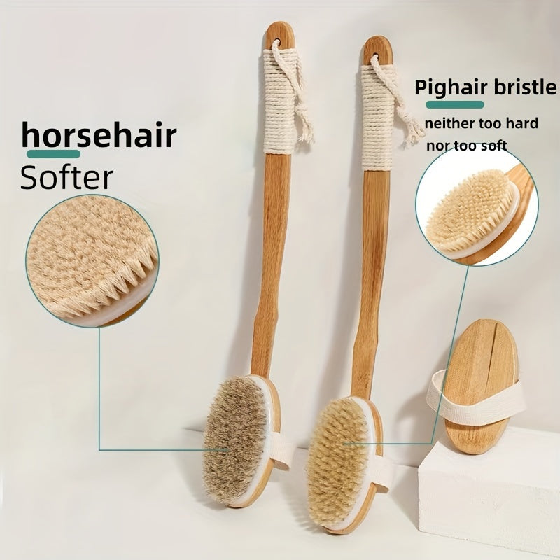 Revitalizing Back Scrubber with Long Wooden Handle