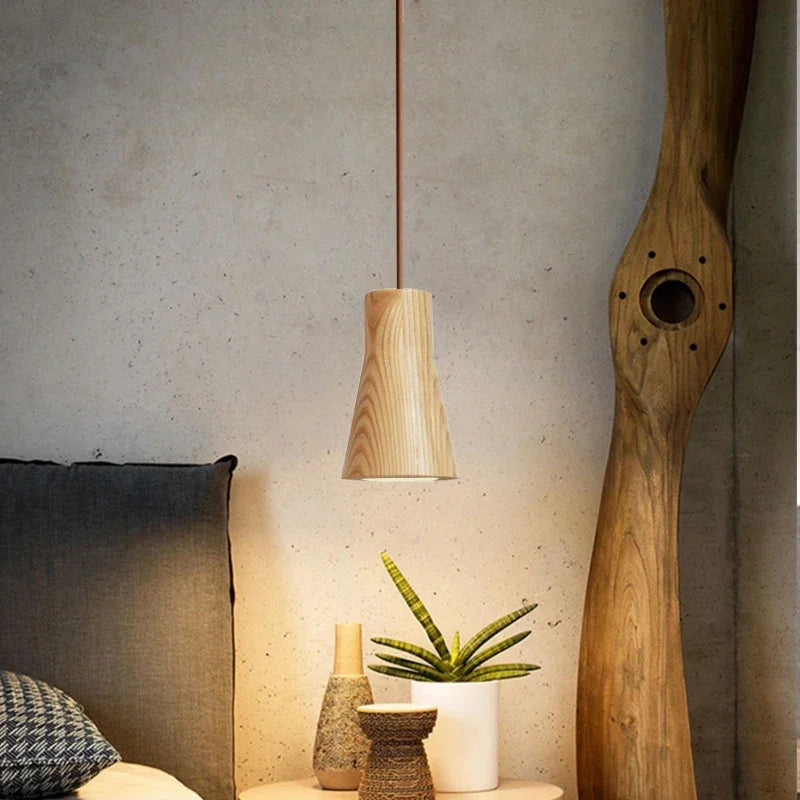 Rustic Wood Hanging Light Fixture | Warm Glow for Any Space