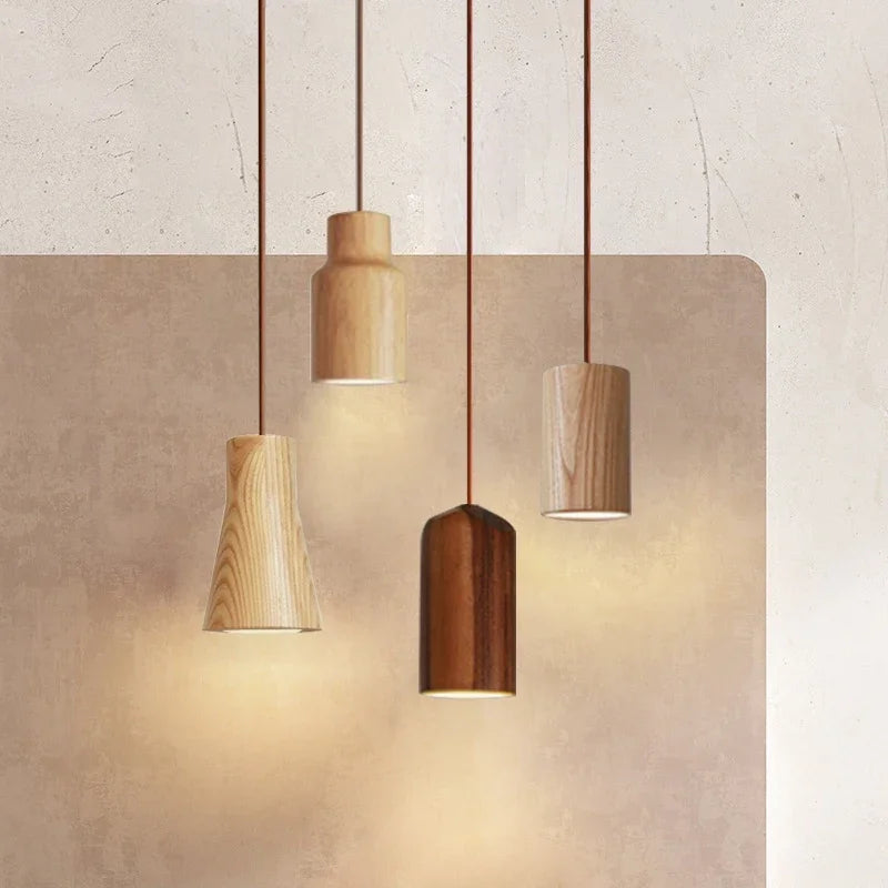 Rustic Wood Hanging Light Fixture | Warm Glow for Any Space