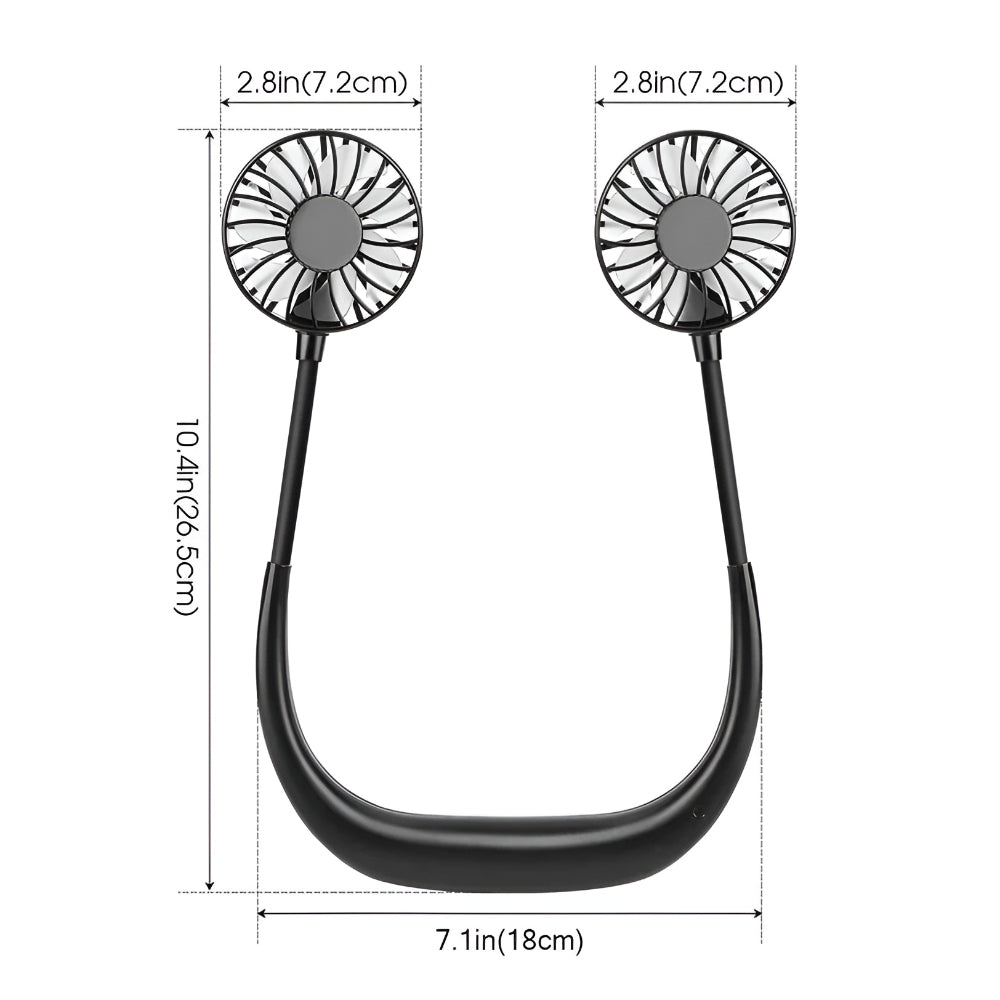 Wearable Cooling Breeze - Rechargeable Neck Fan for Any Activity