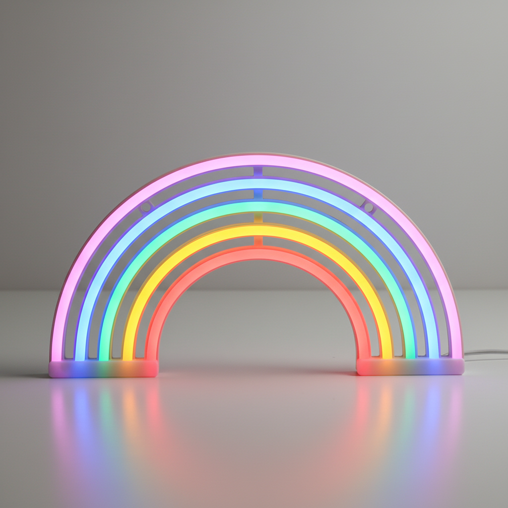 Colorful Neon Table Lamp - Rainbow Design