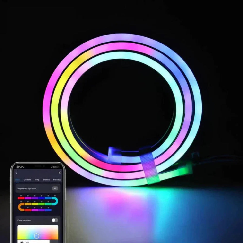 Vibrant FlexiGlow LED Strips | App-Controlled Mood Lighting