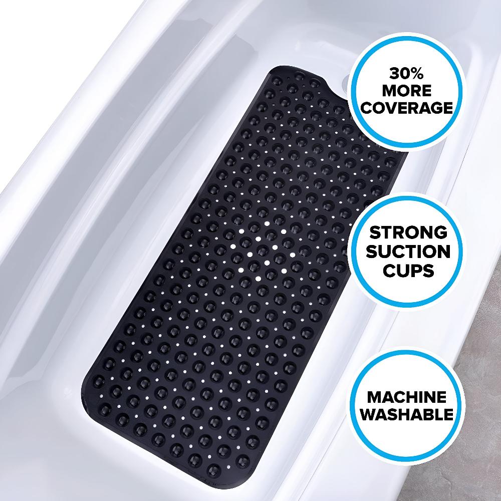 Slip-Resistant Bath Mat with 200 Suction Cups | Safe for Kids & Seniors