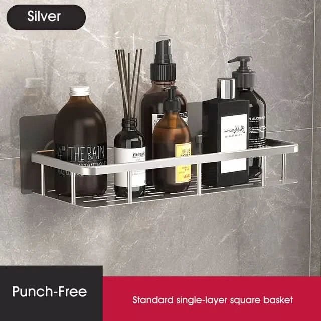 Sleek Adhesive Bathroom Shelf | Effortless Installation & Style